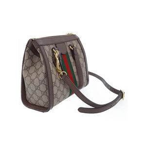 Gucci leather Ophidia brown GG Web Shoulder Tote Bag monogram Supreme